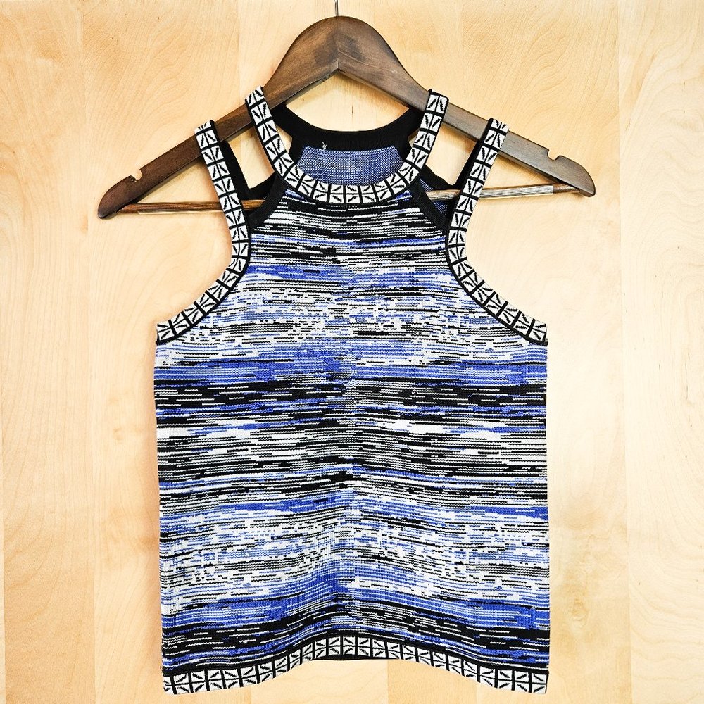 Parker Reya White-Noise knit tank top in cobalt blue